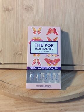 The Pop Nail Dashes by - Pink with Glitter Nail Stickers